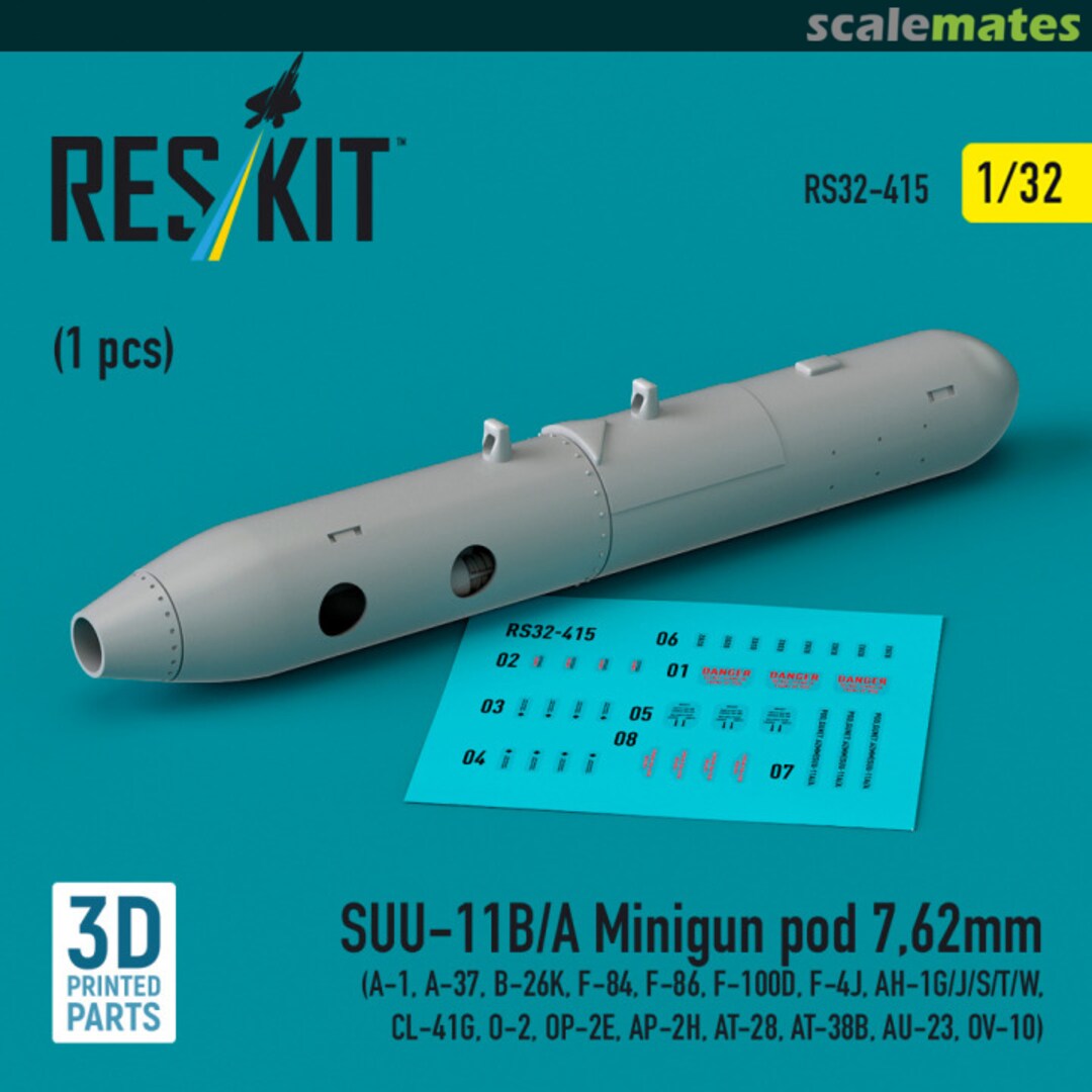 Boxart SUU-11B/A Minigun pod 7,62mm (1 pcs) RS32-0415 ResKit