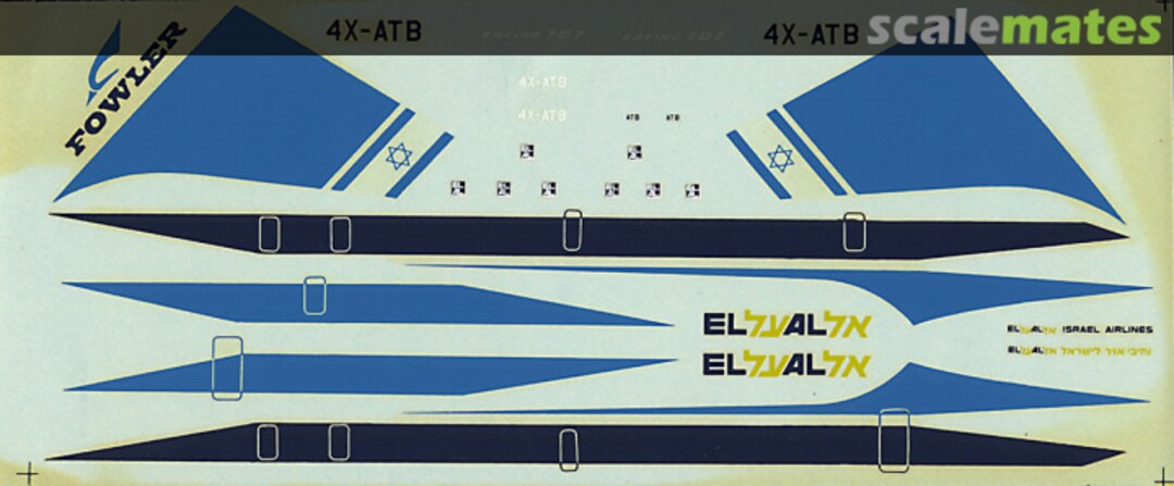 Boxart Boeing 707-458 El Al 15 Fowler Aviation Decals