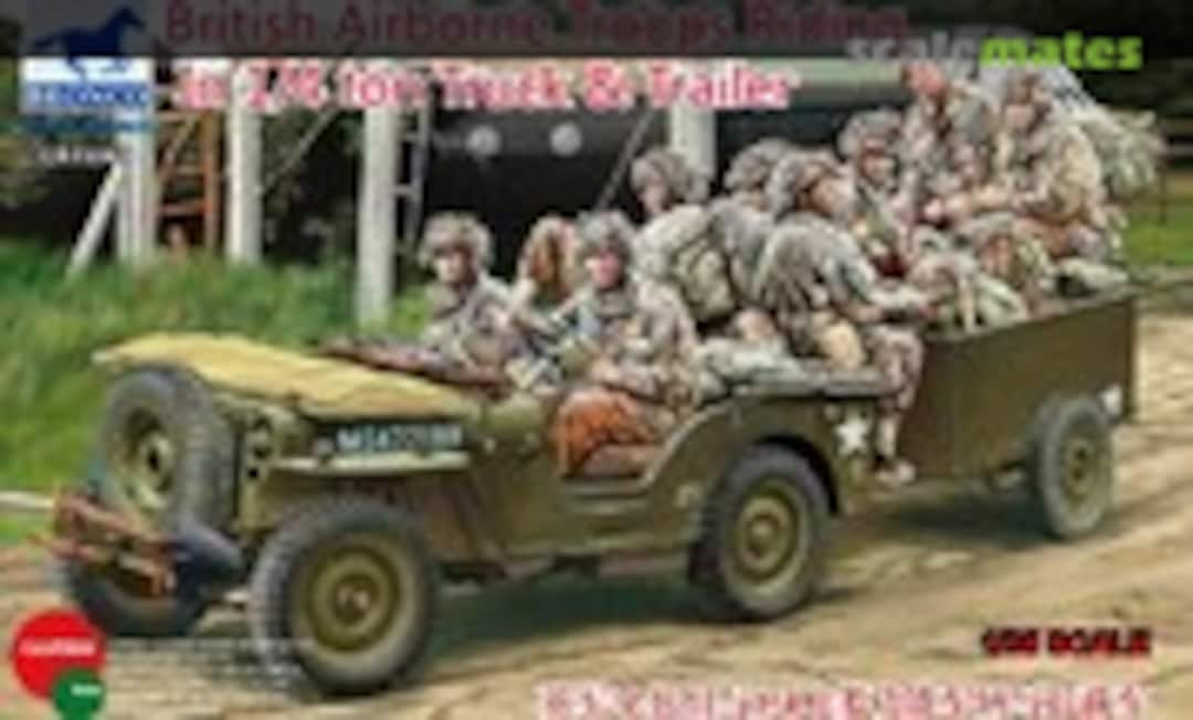 1:35 Airborne Troops Riding In 1/4 ton Truck &amp; Trailer (Bronco CB35169)