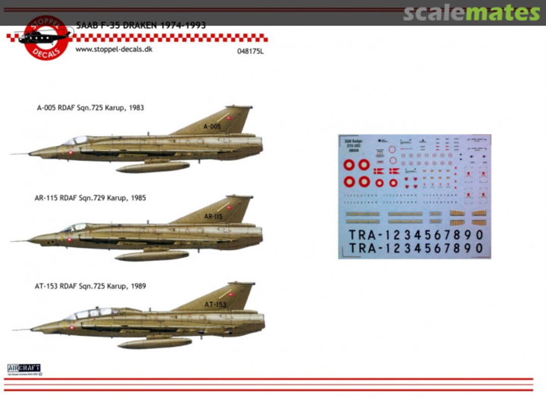 Boxart Saab F-35 Draken 1974-1993 048175L Stoppel Decals