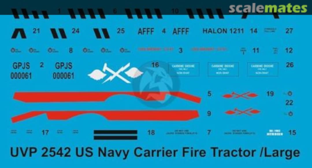 Boxart US Carrier Fire Tractor Large Markings UVP2542 Peddinghaus-Decals