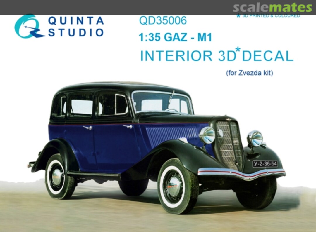 Boxart GAZ M-1 interior 3D decal QD35006 Quinta Studio