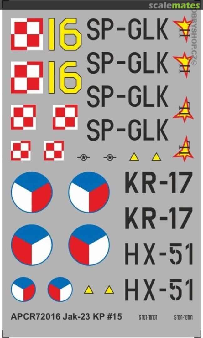 Boxart Jak-23 KP #15 APCR72016 APC Decals