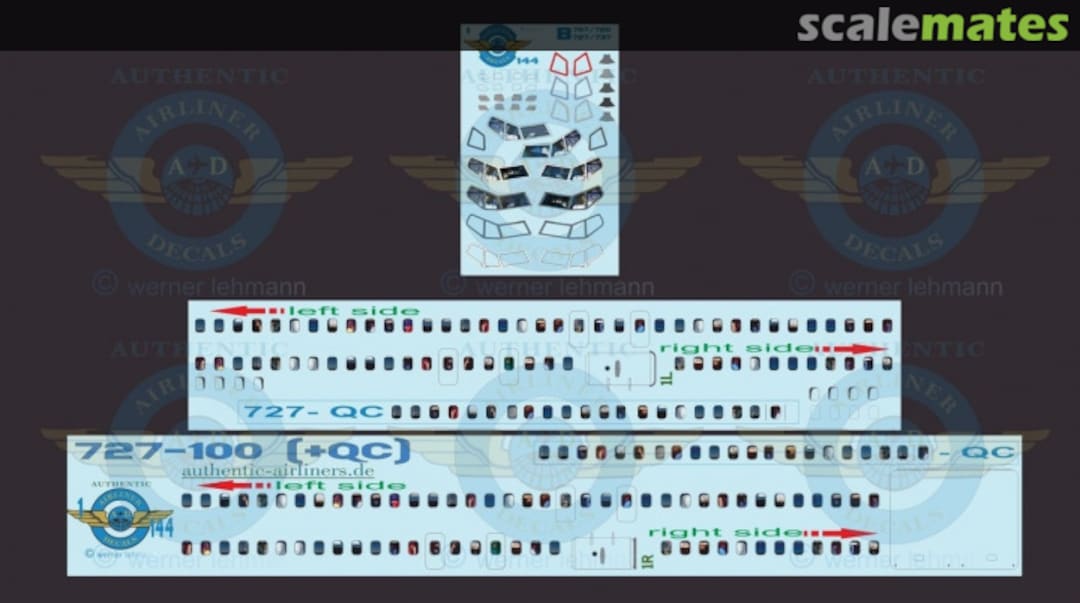 Boxart Cockpit and Cabin Windows B727-100 B727-100 Authentic-Airliner-Decals