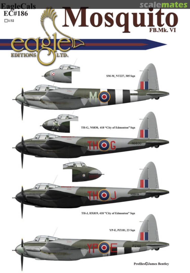 Boxart Mosquito FB.Mk.VI EagleCals EC32-186 Eagle Editions