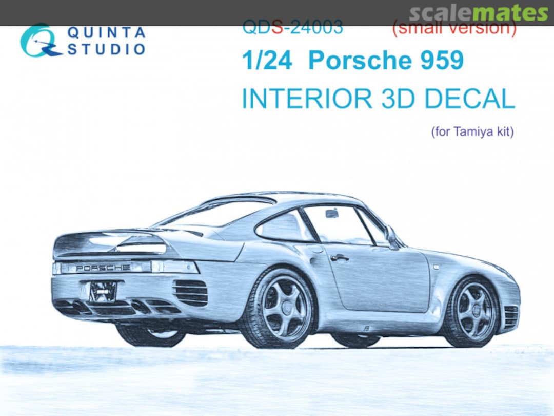 Boxart Porsche 959 interior 3D decals QDS-24003 Quinta Studio