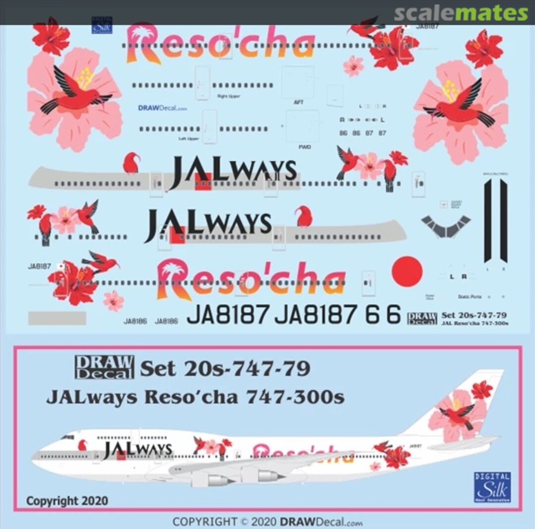 Boxart JALways Reso’cha 747-300s 20-747-79 Draw Decal