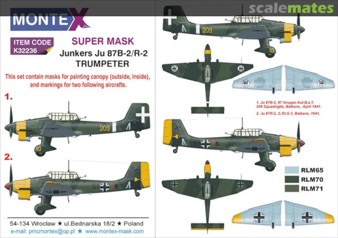 Boxart Junkers Ju 87B-2/R-2 Stuka K32236 Montex