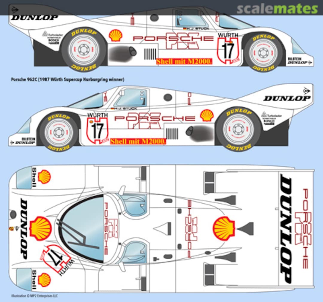 Boxart Porsche 962 C #009 "DUNLOP"  Indycals