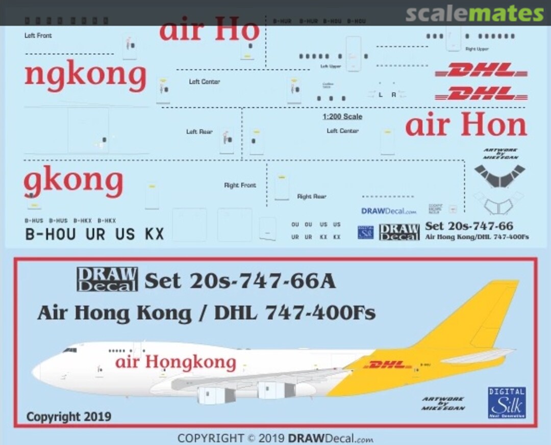 Boxart Air Hong Kong / DHL 747-400Fs 20-747-66A Draw Decal