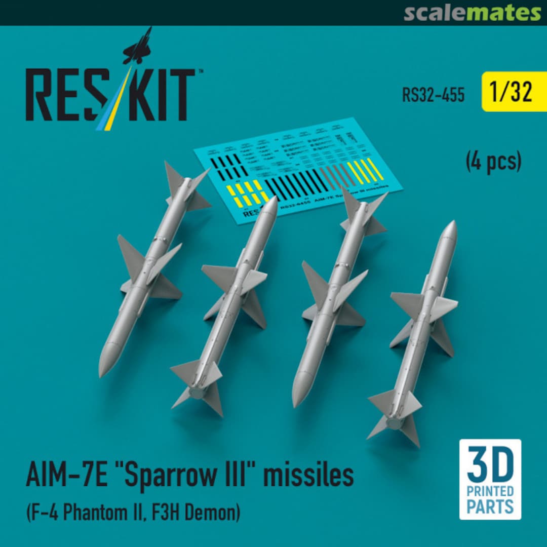 Boxart AIM-7E Sparrow III missiles (4 pcs) RS32-0455 ResKit