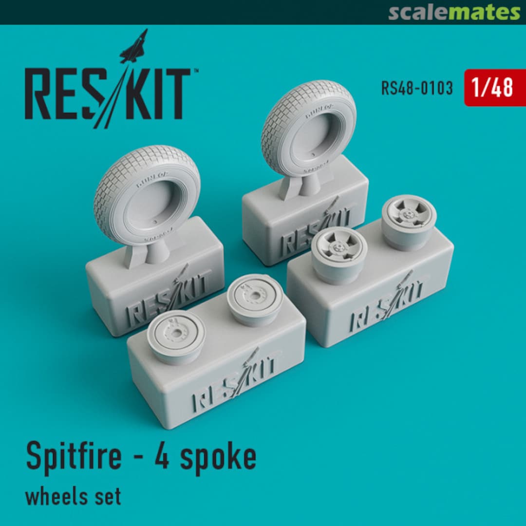 Boxart Spitfire - 4 spoke wheels set RS48-0103 ResKit