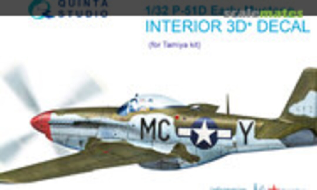 1:32 P-51D Early Mustang interior 3D decals (Quinta Studio QD32005)