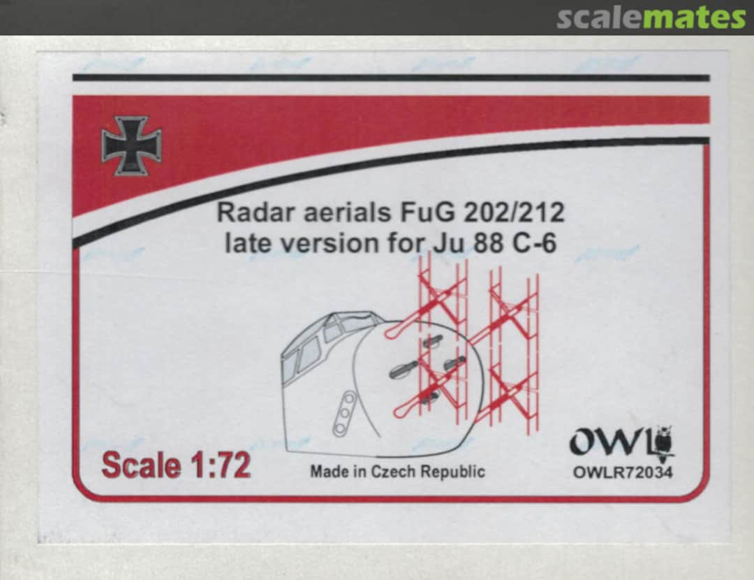 Boxart Radar aerials FuG 202/212 late version for Ju 88 C-6 OWLR72034 OWL