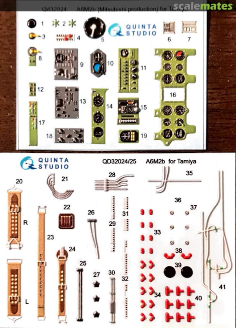 Contents A6M2B interior 3D decals QD32024 Quinta Studio