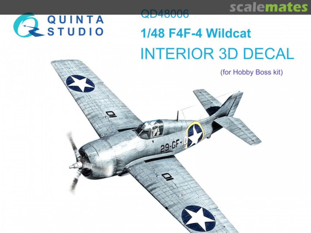 Boxart F4F-4 Wildcat interior 3D decals QD48006 Quinta Studio