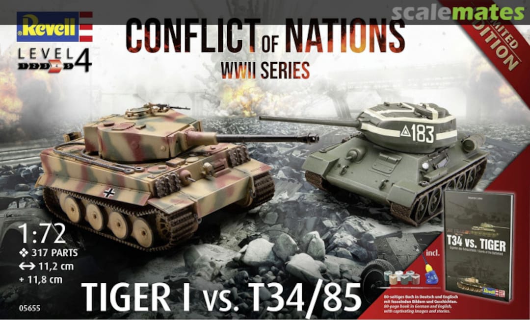 Boxart Tiger I vs. T34/85 05655 Revell