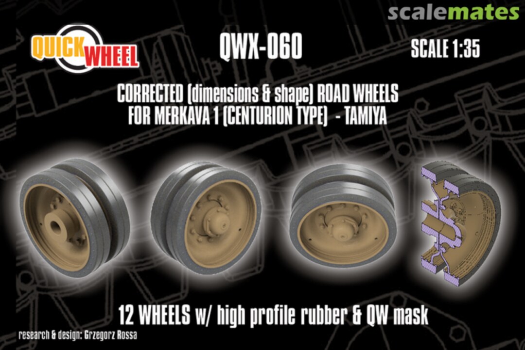 Boxart Corrected (Dimensions & Shape) Road Wheels (Centurion type) for Merkava 1 QWX-060 Quickwheel