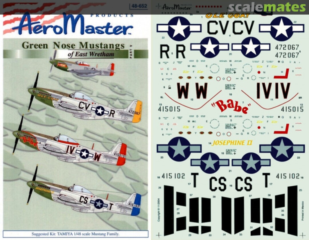 Boxart Green Nose Mustangs of East Wretham 48-652 AeroMaster