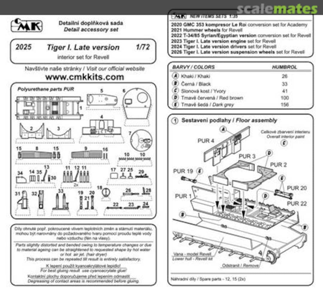 Boxart Tiger I late interior set 2025 CMK