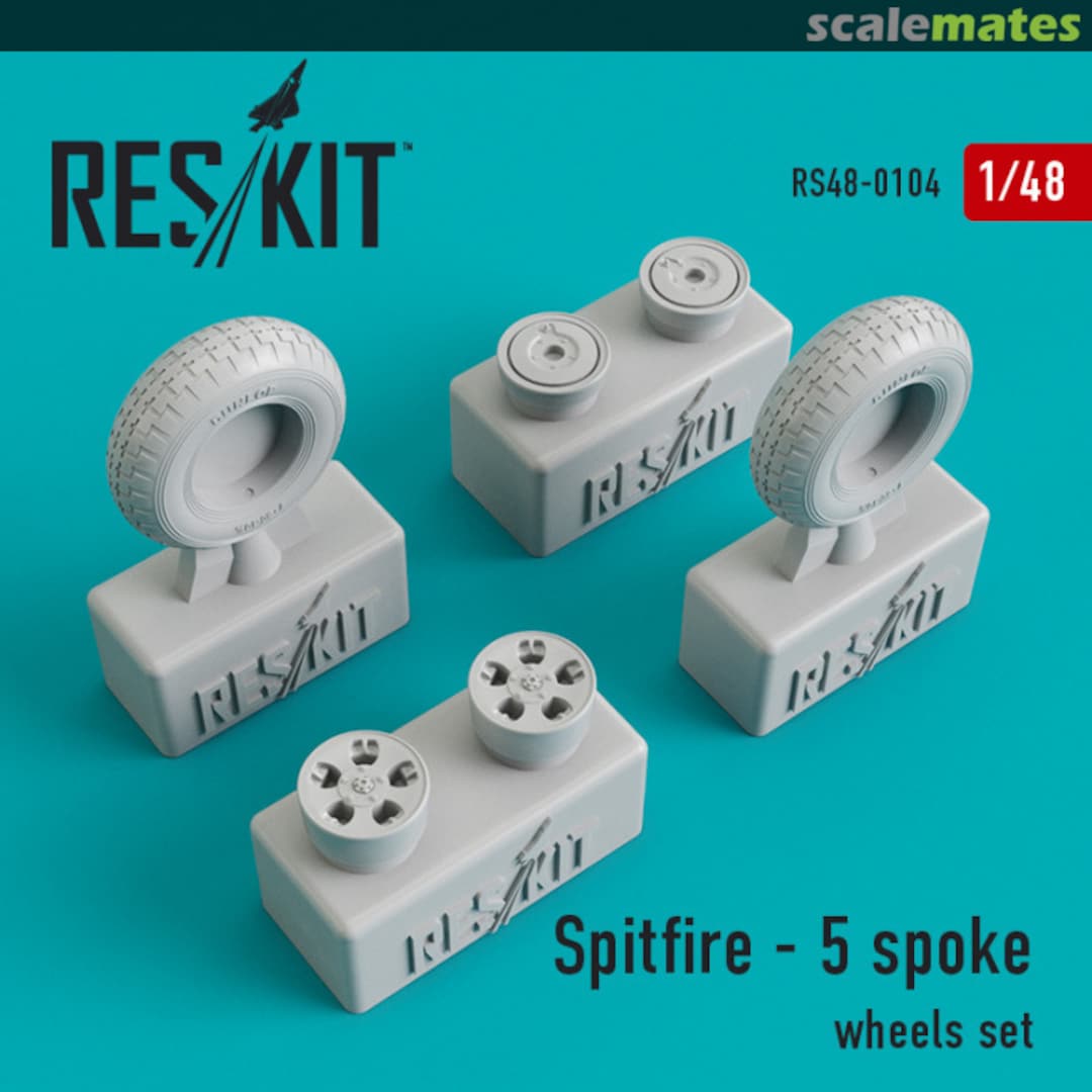 Boxart Spitfire - 5 spoke wheels set RS48-0104 ResKit