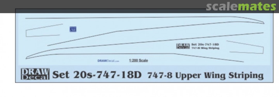 Boxart Boeing 747-8 Upper Wing Striping 20-747-18D Draw Decal