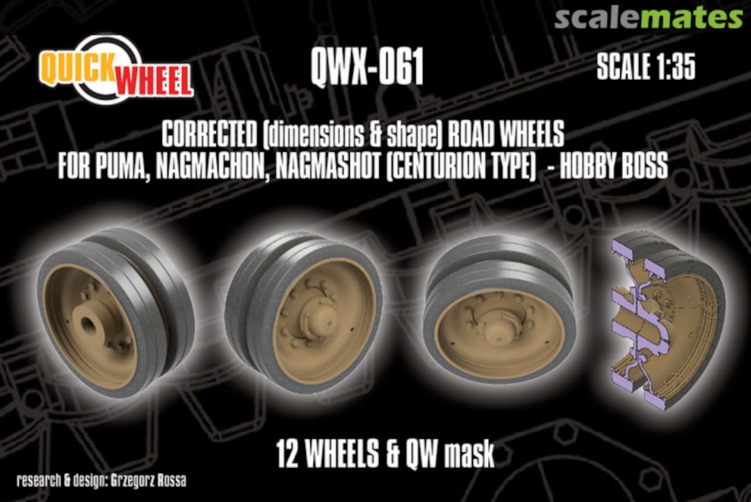 Boxart Corrected (Dimensions & Shape) Road Wheels (Centurion type) for Puma; Nagmachon; Nagmashot QWX-061 Quickwheel