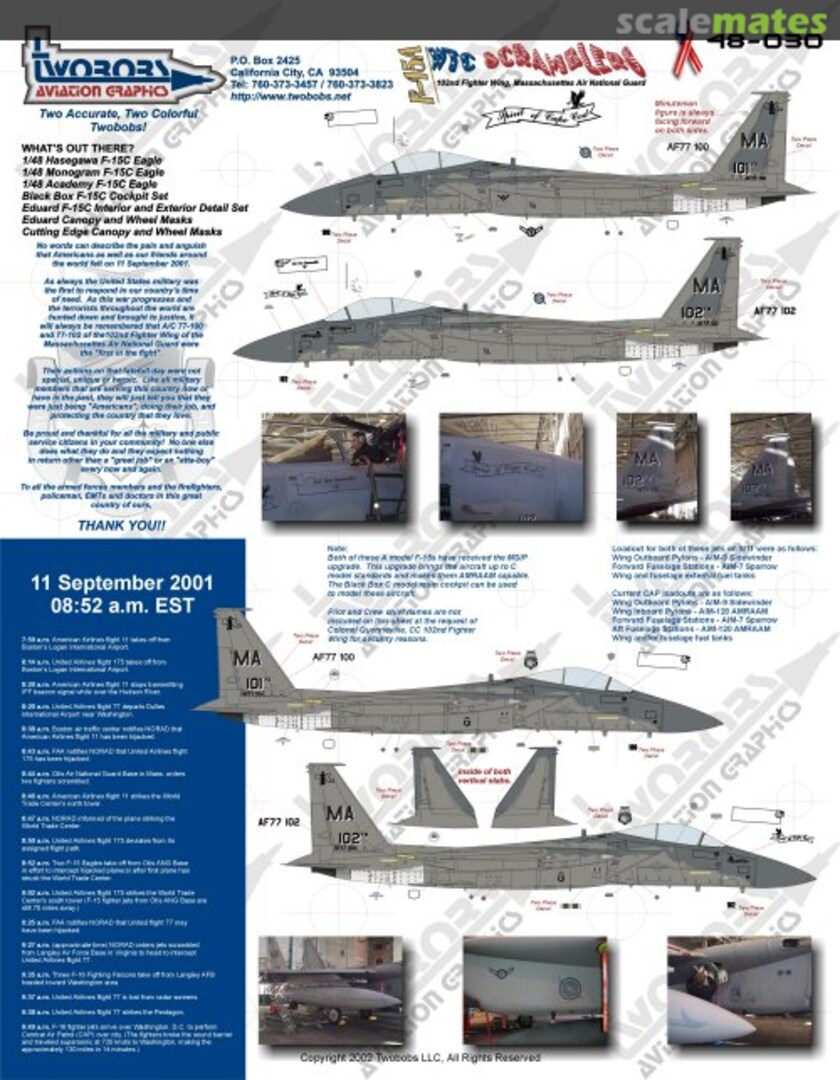 Boxart F-15A WTC Scramblers 48-032 TwoBobs Aviation Graphics