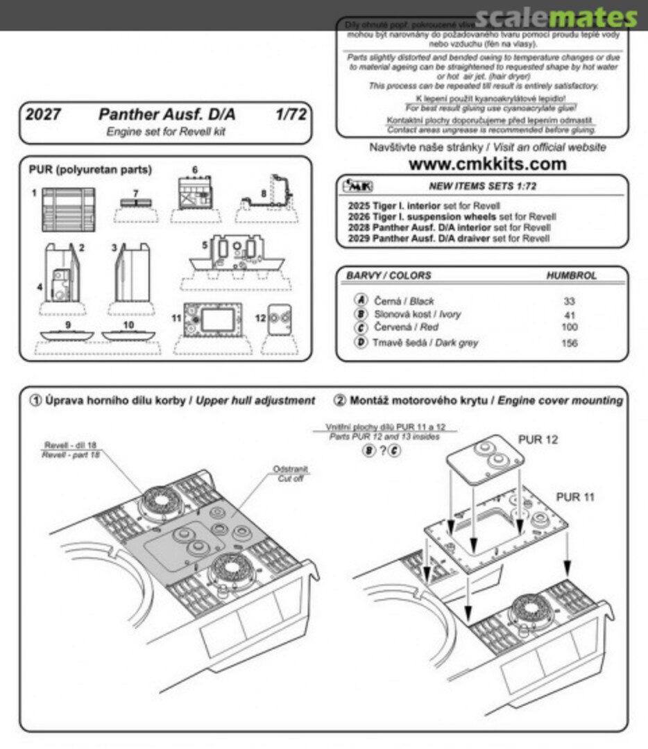 Boxart Panther Ausf.A/D engine set 2027 CMK