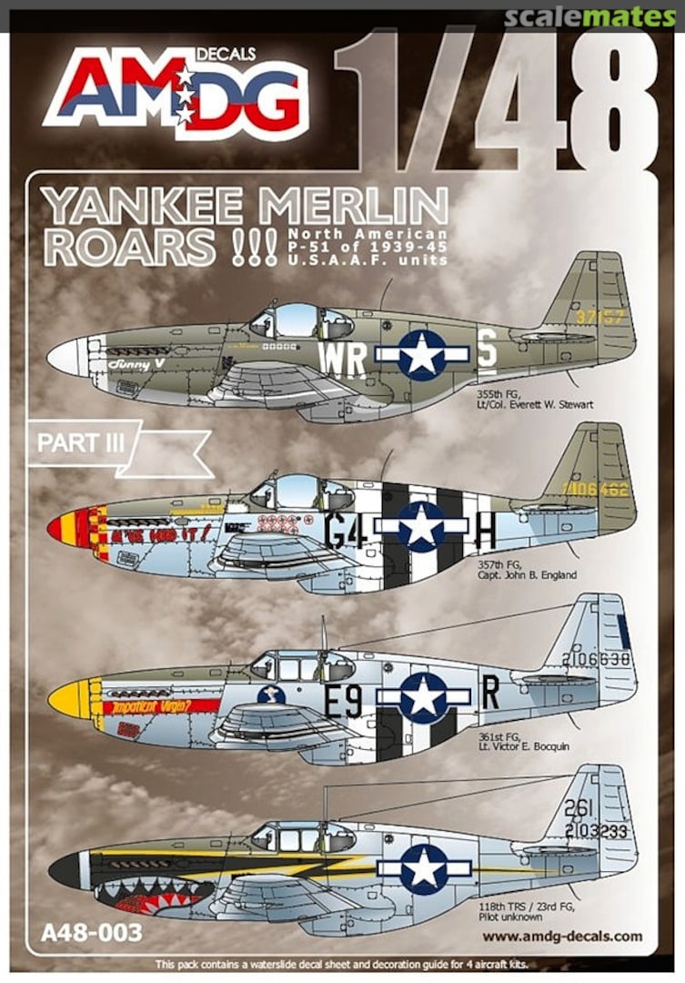 Boxart Yankee Merlin Roars!!! A48-003 AMDG Decals