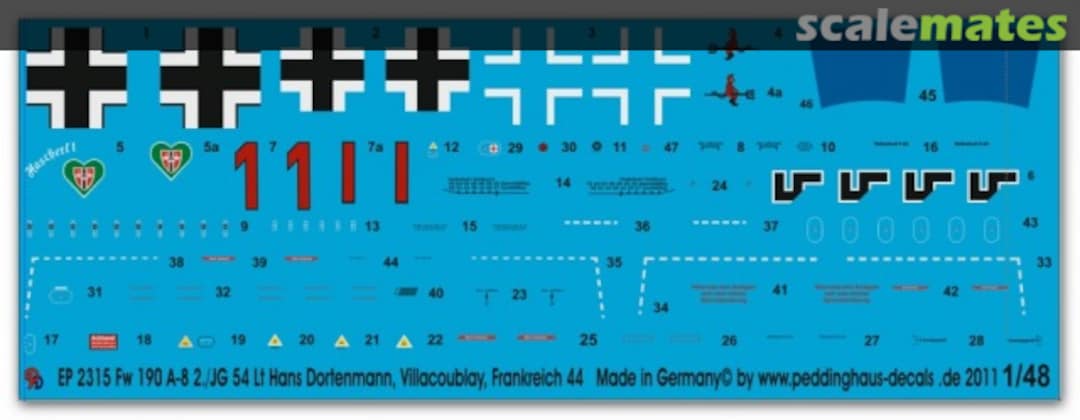 Boxart Fw 190 A-8 EP 2315 Peddinghaus-Decals