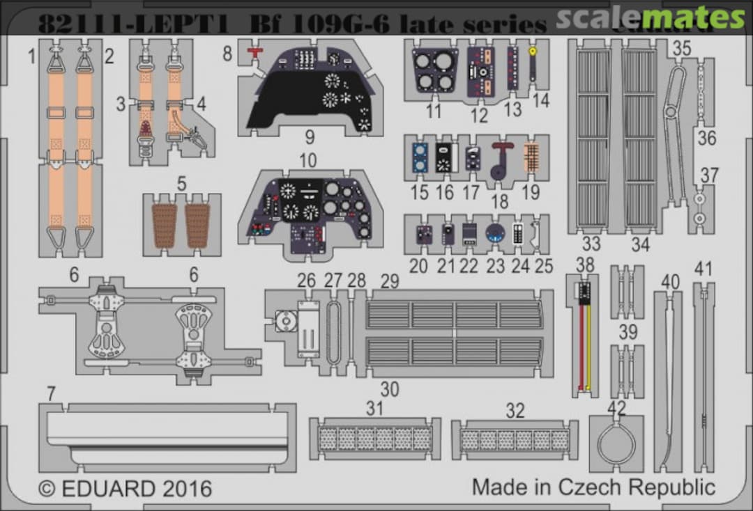 Boxart Bf 109G-6 late series PE-set 82111-LEPT1 Eduard