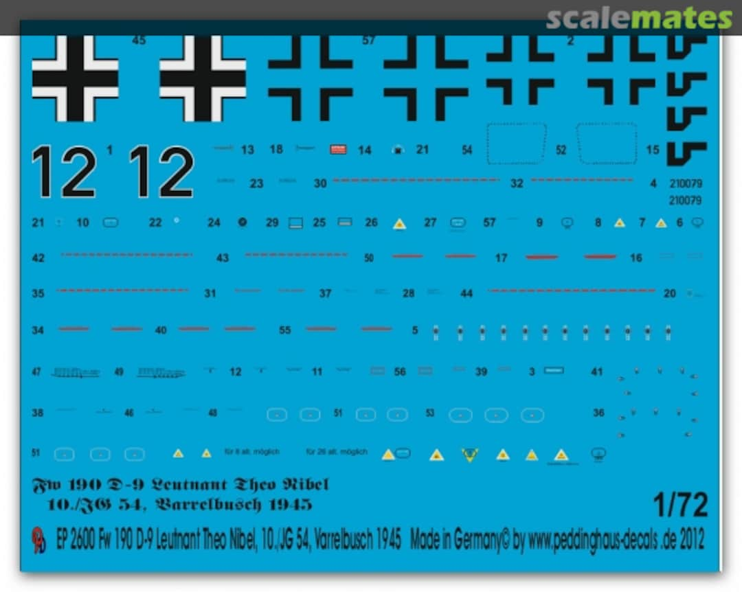 Boxart FW-190D-9 Leutnant Theo Nibel EP 2600 Peddinghaus-Decals