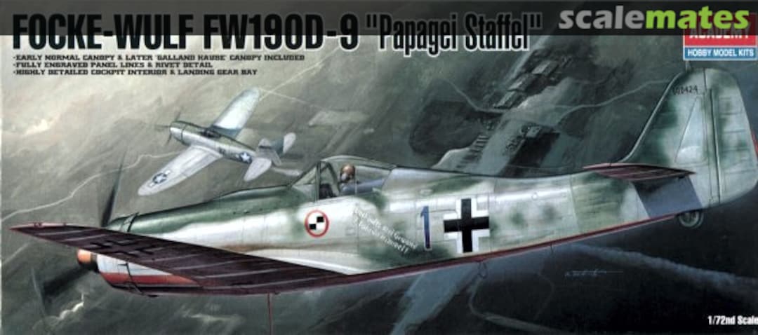 Boxart Focke-Wulf Fw190D-9 "Papagei Staffel" 1611 Academy