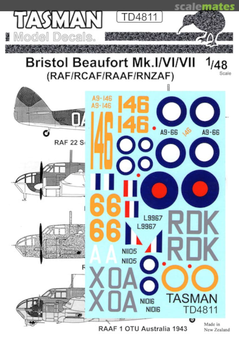 Boxart Bristol Beaufort Mk.I/VI/VII TD4811 Tasman Model Products