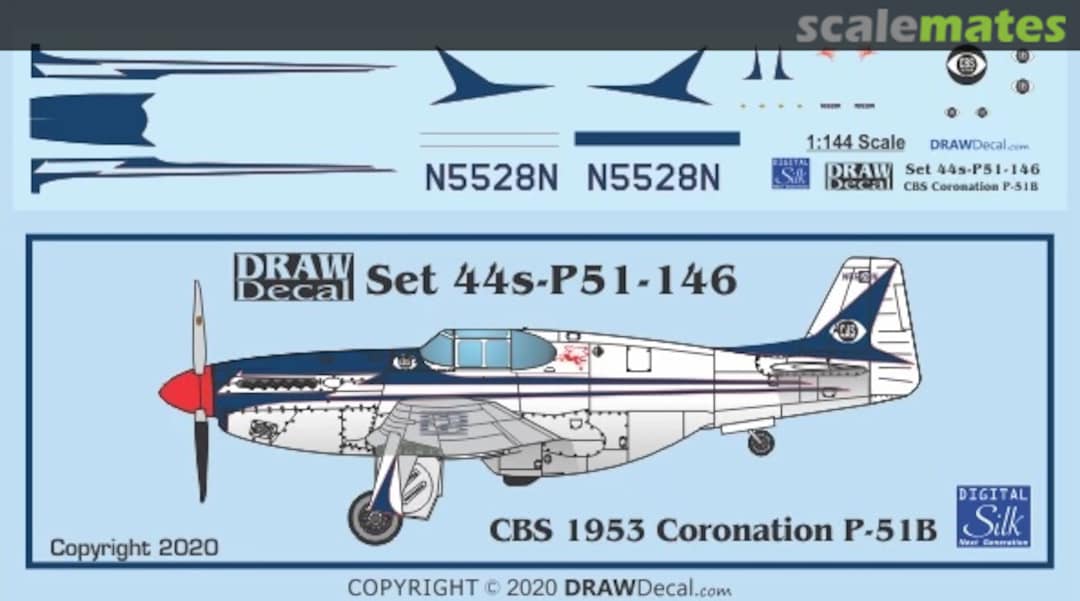 Boxart CBS 1953 Coronation P-51B 44-P51-146 Draw Decal