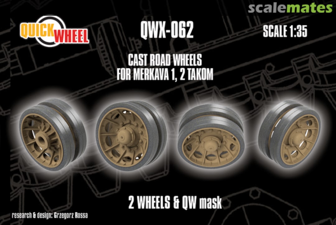 Boxart Merkava 1 / 2 Cast road wheels QWX-062 Quickwheel