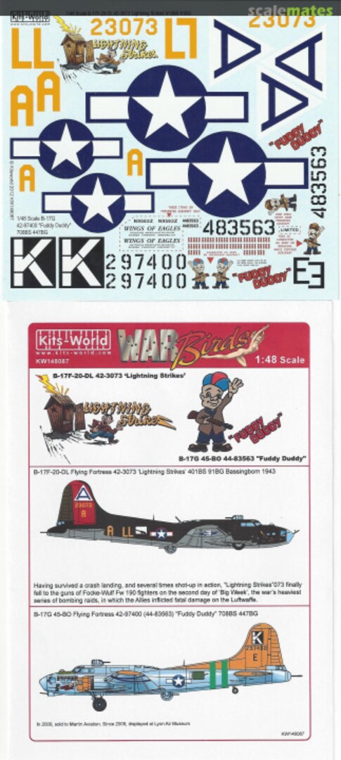 Boxart B-17F/G Flying Fortress KW148087 Kits-World