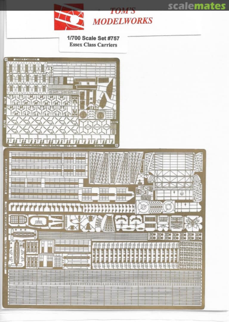 Boxart Essex Class Aircraft Carrier Detail-up set (2 Photo-Etched sheets) 757 Tom's Modelworks