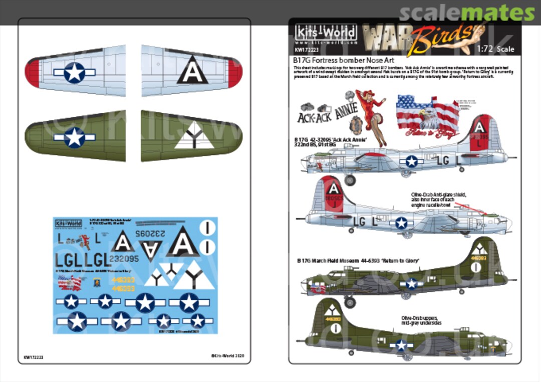 Boxart Boeing B-17G Flying Fortress nose art KW172223 Kits-World