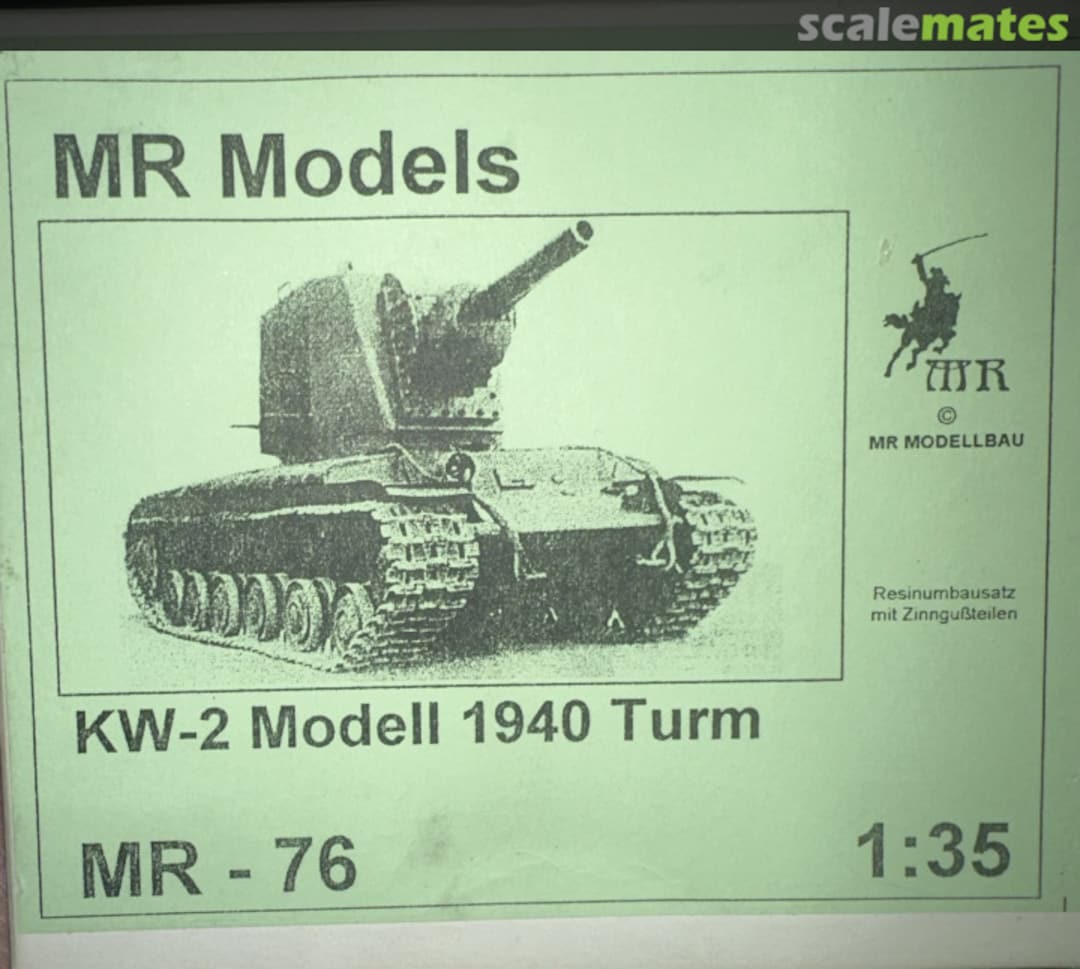 Boxart KV-2 1940 Model Turret MR-76 MR Modellbau