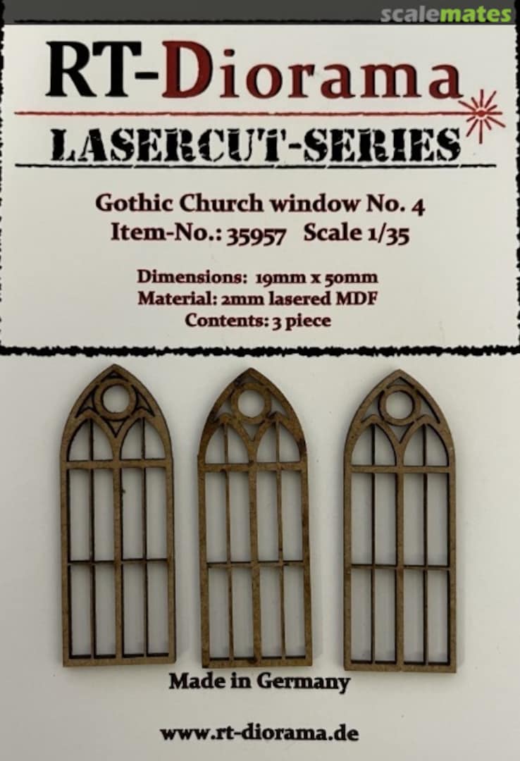 Boxart Gothic Church window No.4 (3pcs) 35957 RT-Diorama