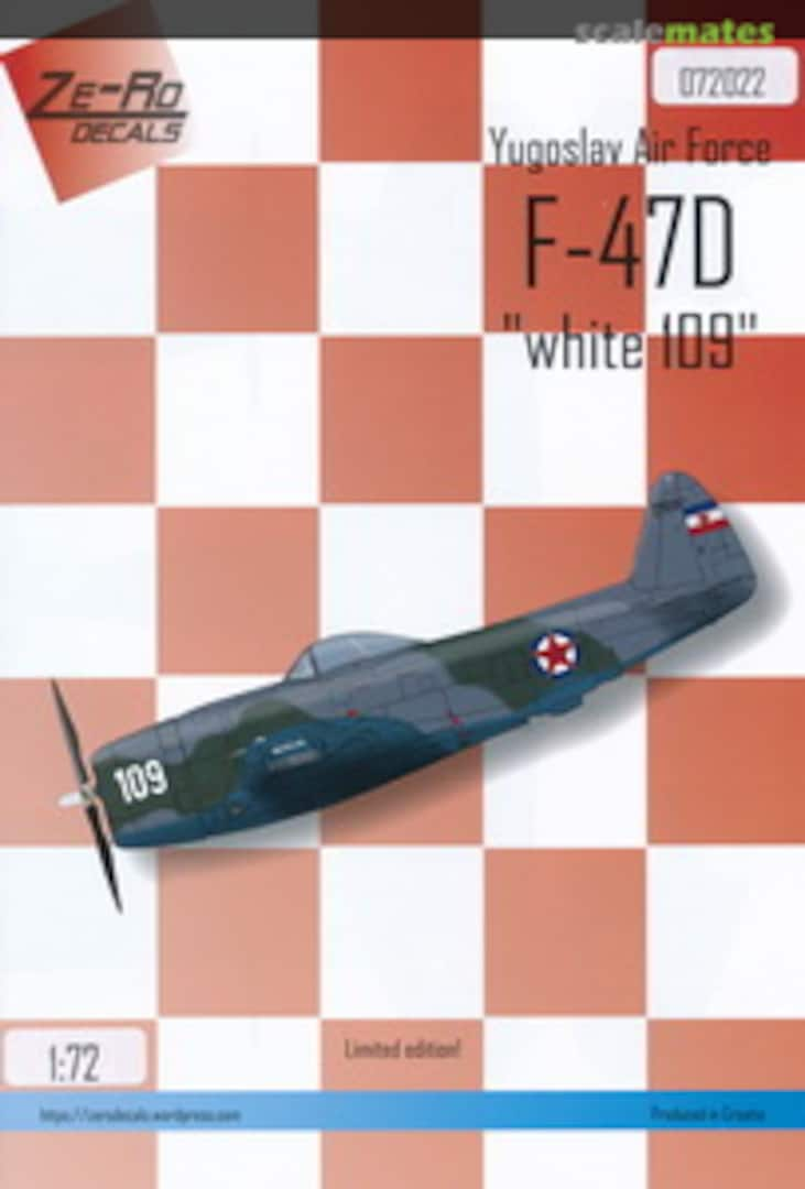 Boxart F-47D “white 109” 072022 Ze-Ro Decals