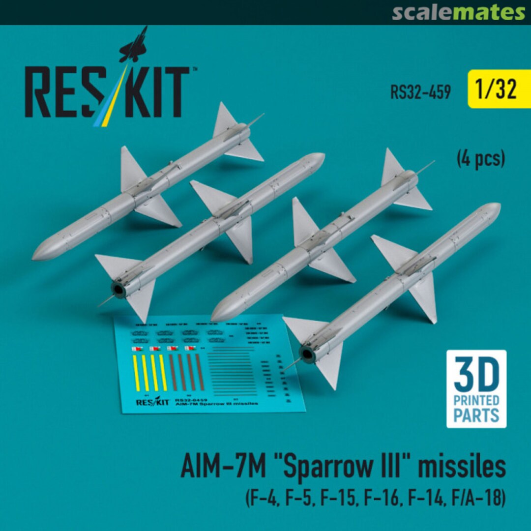 Boxart AIM-7M Sparrow III missiles (4 pcs ) RS32-0459 ResKit