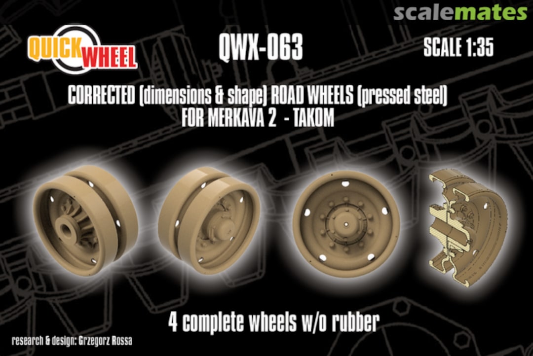 Boxart Merkava 2 corrected road wheels (pressed steel) QWX-063 Quickwheel