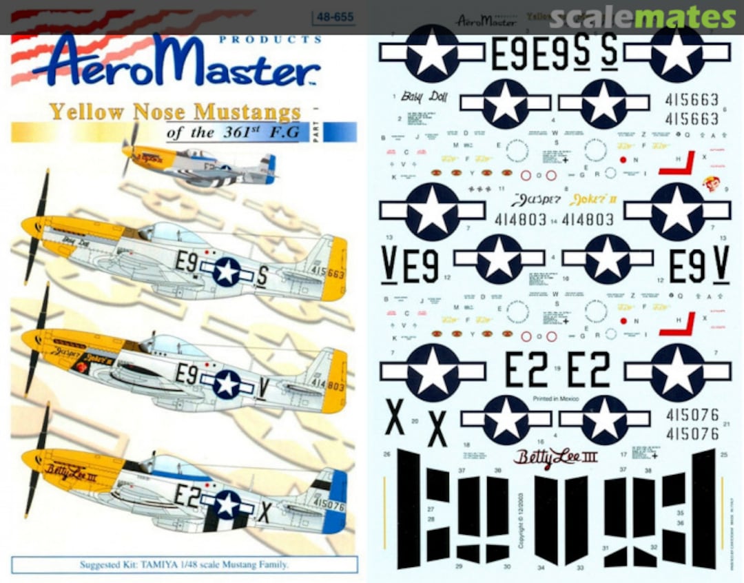 Boxart Yellow Nose Mustangs of the 361st F.G 48-655 AeroMaster