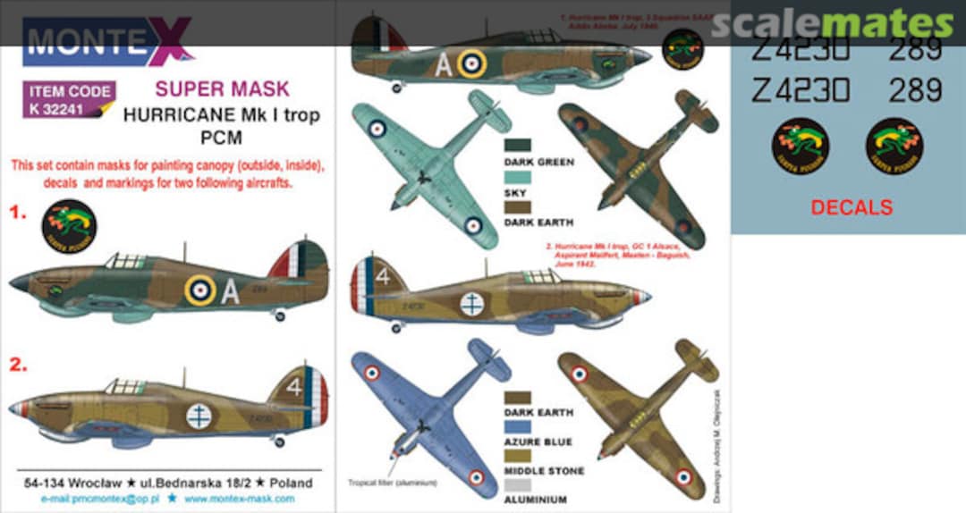 Boxart Hawker Hurricane Mk.I trop K32241 Montex