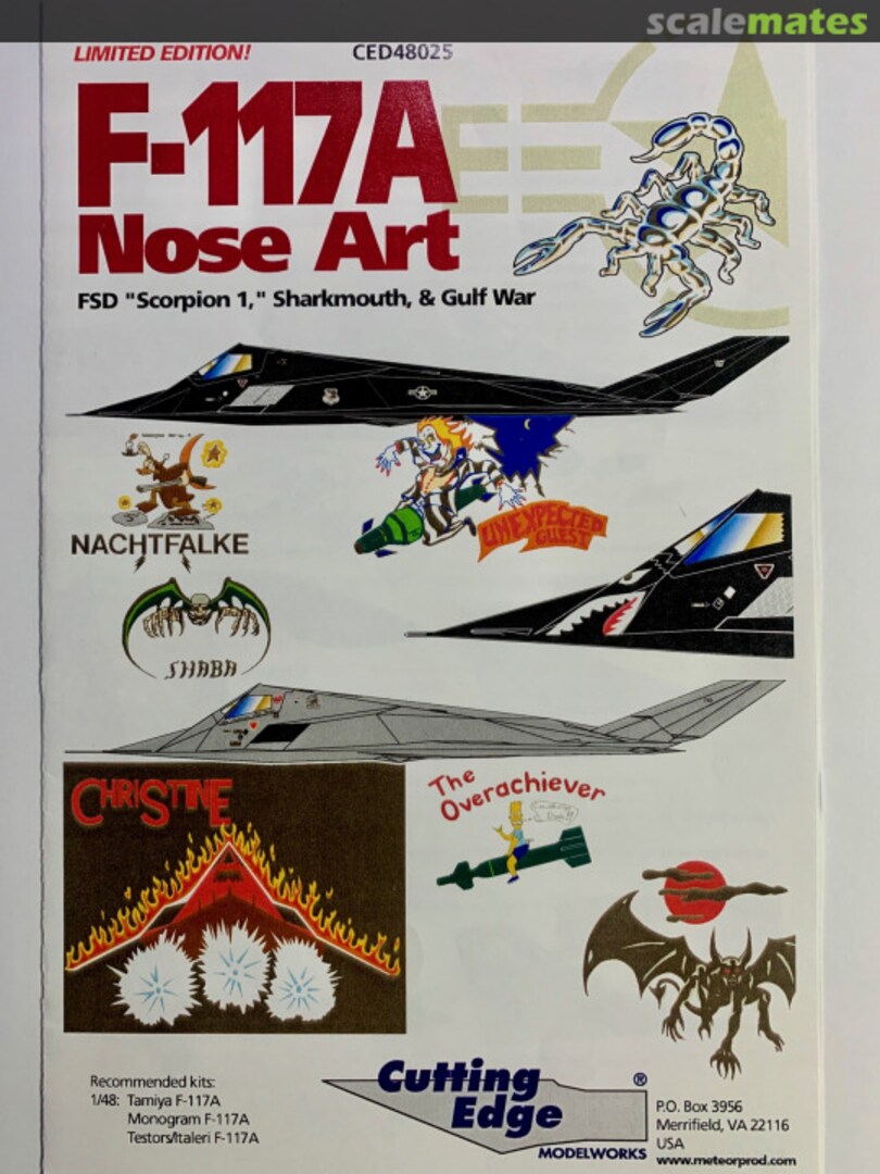 Boxart F-117A Nose Art CED48025 Cutting Edge Modelworks