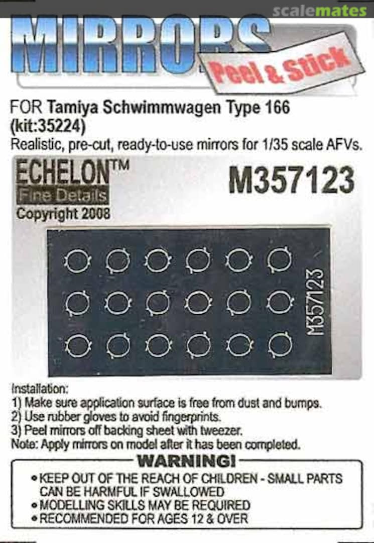 Boxart Schwimmwagen Type 166 Mirrors (Tamiya) M357123 Echelon Fine Details