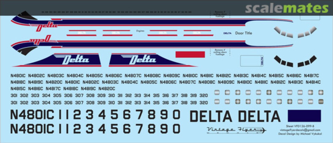 Boxart CV-340 Delta (Delivery) VFD072-099 Vintage Flyer Decals